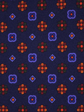 Dark Blue 3 Fold MESSY Tie in Madder Silk